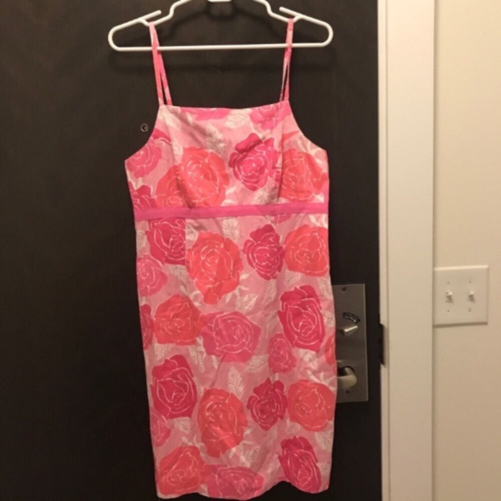 Lilly Pulitzer Pink & Coral Rose-Print Strap Dress